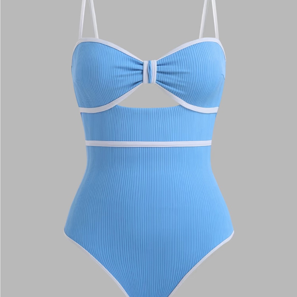 Cupshe Cornflower Sea Blue One-Piece Swimsuit
